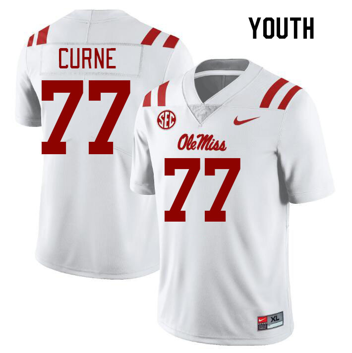 Youth #77 Victor Curne Ole Miss Rebels College Football Jerseys Stitched Sale-White